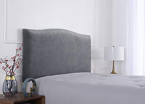 Meigeh Bett Kopfteil Bezug Samt Kopfteil Abdeckung Bett Kopfplatte Schutz für einzelne Doppel Kingsize Betten Kohlenstoffgrau