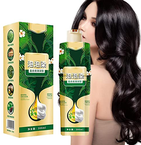 Pflanzliches Haarfarben-Shampoo,300 ml Haushalt Leicht zu waschende Haarwasch-Farbcreme - Sofortiges natürliches Haarfärbe-Shampoo für Frauen und Männer Rianpesn