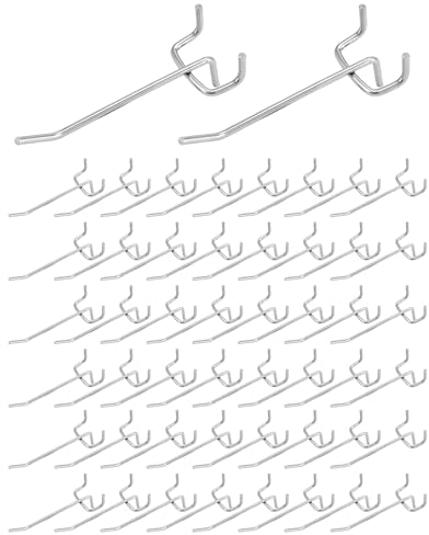 QWORK® 60X ganci per pannello forato portautensili, ganci da parete per attrezzi per espositori di vendita (10 cm)