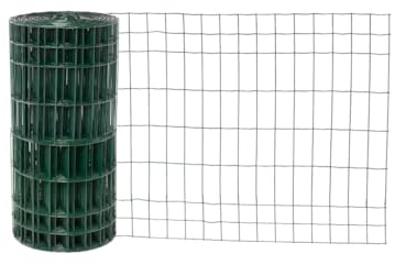 Garmix Clôture de jardin - Grillage métallique soudé - Vert - 25 m - 5 x 10 cm - 2,10 mm (60 cm)