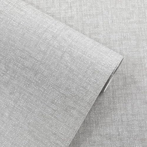 Trafagala Light Grey Textured Linen Wallpaper Grey Hessian Textured Wallpaper Designed to Look Like Fabric Minimalist Feature Wall for Livingroom Bedroom Hallway
