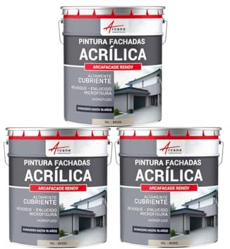 Acrylfassadenfarbe für Putz - ARCAFAÇADE RENOV Beige - RAL 080 80 10-3 x 10 L