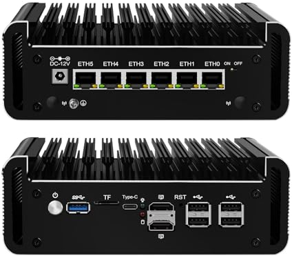 PeeliCeeli N100 Mini PC Firewall Support Windows OPNsense, Fanless Micro Computer N100 12th Gen Fanless PC, 6 x 2.5GbE I226V LAN, Barebone, NO RAM NO Storage, NO System