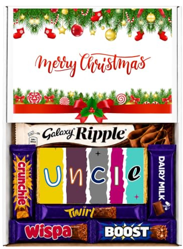 UNCLE Christmas Chocolate Box Christmas Hamper for Uncle For Him Letterbox Friendly Chocolate Lovers Gift Hamper