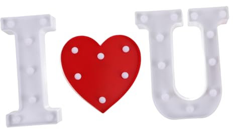 Uonlytech 3stücke Buchstabenlampe Mit Herzform Romantische Partybeleuchtung Für Hochzeit Verlobung Geburtstag Und Dekoration Deko Für Festliche Atmosphäre