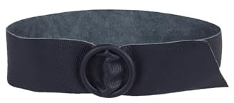 FrasiBags Breiter Damengürtel aus echtem Leder mit Ringschnalle, eleganter Gürtel Damen, hoher Gürtel für Kleidung, Damen-gürtel aus Leder, hergestellt in Italien, Blau, Einheitsgröße