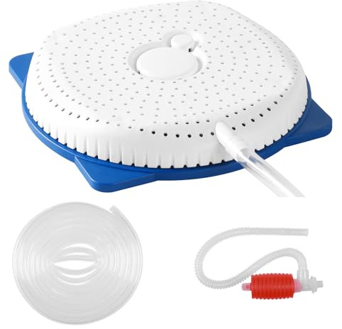 AQUAFLY Pool Cover Pump Siphon, Automatic Above Ground Pool Water Pump, White, Round, Plastic, Siphon Mechanism, Effortless Pool Drainage