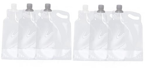 SUPVOX Lot De 2 À Eau De 2 L Pochettes D'urgence Conteneurs D'eau Pliables Et Portables Pour Randonnée Camping Et Voyage 3 Pièces X 2