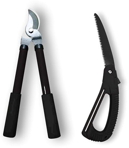 My Garden Lopper Foldable Saw Set – Heavy Duty Garden Loppers & Folding Pruning Saw for Cutting, Branch Pruning, Gardening