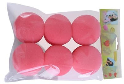 Walopola Sponge Rollers Hair Curlers - Heatless Curls for Long Hair - Set of 6 Soft Sleeping Curling Tools, Portable Hairdressing Sponge Curler for Women Girls