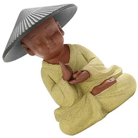 Alipis Ceramic Tea Pet Monk Tea Strainer Ornament Press Accessory Decorative Leaf Filter for Home
