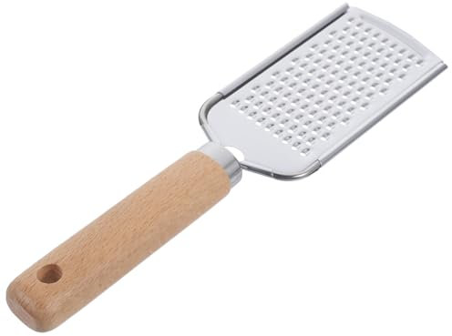 ELAYARD 1pezzi Grattugia per Frutta e Verdura Acciaio Inossidabile con Manico Legno Gadget da Cucina Facile da Pulire Ottima per Scorza Formaggio Colore Argento e Blu
