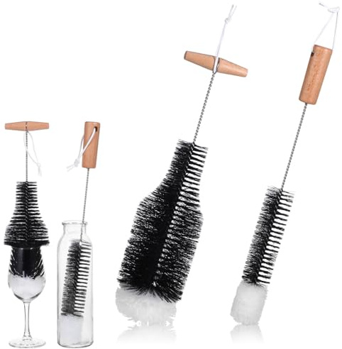 Chimney Cleaning Brush Wood and Stainless Steel 2pcs for Ovens | Black Finish, Sturdy Long Handle, Thorough Cleaning Reach, Suitable for Chimney and Oven Care