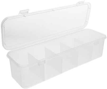 JECOMPRIS Teebeutel Aufbewahrung mit Deckel Praktischer Organizer der Kaffeestation aus Pp mit Mehreren Fächern Eleganter Aufbewahrungsbox für Tee und Zuckerpakete an Theke