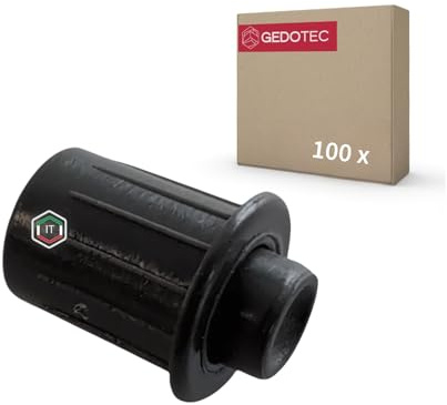 Gedotec Dörrdämpare av plast | Borrdämpare Ø 8 mm | 100 stycken grå | dämpare för dörrar | dörrdämpare mot ljusa dörrar | stoppbuffert SAMMY-GO | Softclose eftermontering möbeldörrar