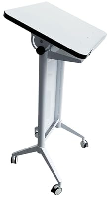Rednerpult Mit Rädern, Stehpult Ablagefach, Laptop-Computer-Buchhalter, Verstellbarer Massivholz-Tischplatte, 150 Kg Tragfähigkeit