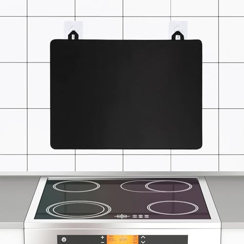 OMIGA Esterilla Protectora de Inducción 61x52cm Induction Hob Protector | Protector Inducción Cocina Silicona Reutilizables Antideslizante Alfombrillas para Cocina Inducción (Negro)