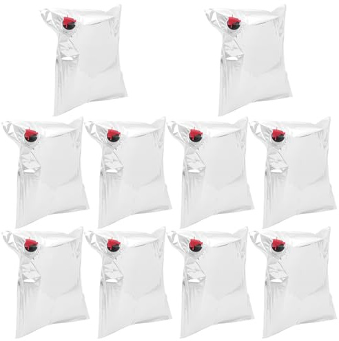 10pcs Wine Bladder Refillable Beverage Storage Bags 5l Silver | Ny Vmpet PE Construction, Reusable for Outdoor Activities and Daily Using, Bag with Hidden Drink Dispenser