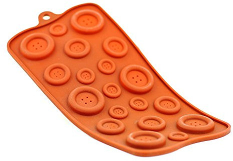 Selecto Bake da forno in silicone per cioccolatini Vassoio rotondo Craft Buttons Stampo per cioccolatini in silicone con 19 bottoni, accessori per la cottura di caramelle al cioccolato