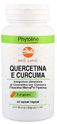 Quercetina e Curcuma - Integratore alimentare a base di Quercetina e estratti vegetali di Curcuma e Piperina, 60 capsule vegetali