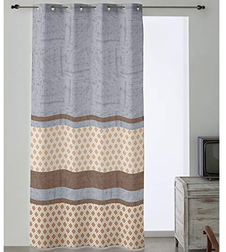 Camatex Lanovenanube - Cortina confeccionada con ollaos Daniela - 150x260 cm - Color Beig