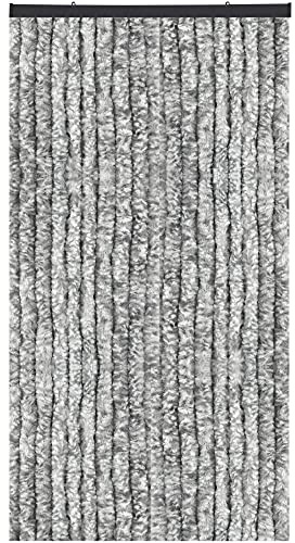 Bestlivings Flauschvorhang in Sondergröße - Türvorhang Breite: 160cm - Länge: 250cm, Hellgrau Meliert