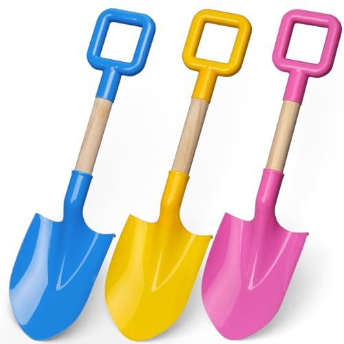 Strandsandschaufeln für Kinder Kleinkinder, 40cm Strandschaufeln Sandkasten Gartenspielzeug, Plastikspaten zum Schaufeln Graben Sandkasten Hinterhof, rosa gelb Blaue Schaufeln