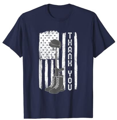 Memorial Day Shirt Flagge Military Boots Dog Tags 4. Juli T-Shirt