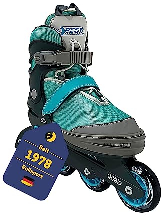Best Sporting Inliner für Kinder 5-Fach größenverstellbar in blau I Inline Skates Kinder I robuste und hochwertige Kinder Inliner mit Bremse I Inliner Kinder mit 4 Rollen I Inliner Damen