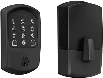 Schlage Encode Smart Wi-Fi Deadbolt Lock with Touchscreen Keypad, Keyless Front Door Entry, App Control, Alexa, Google Home and Airbnb Compatible, Matte Black, BE489WB GRW 622