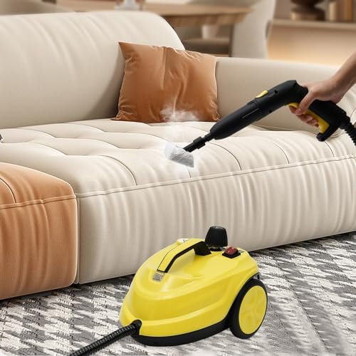 1.8L Mehrzweck Dampfreiniger YUNRUX Handdampfreiniger mit für alles-19-teiliges Zubehör Tragbarer Dampfreiniger Handgerät mit 5 Bürstenköpfen Hochdruck-Dampfreiniger Aufbewahrungskoffer enthalten