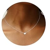 CASSIECA Collar Inicial 925 Plata de Ley para Mujer Niñas Letra H Nombre Collares Corazón Plata Monograma Nombre Joyas Regalos para Cumpleaños San Valentín Navidad (con Caja)