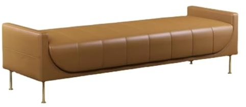 Bettbank Schlafzimmer Ende der Bettbank, moderne Eingangsbank, mit Kunstleder gepolsterte Esszimmerbank, getuftete Leder-Schlafzimmerbank for Schminkzimmer, Wohnzimmer, Badezimmer, Gelbbraun Bank Sitz