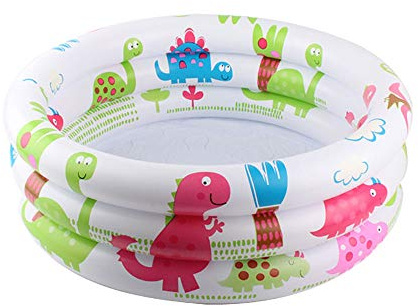 Aufblasbares Planschbecken Kinder, DREI-Ring-Pool mit Weichem Aufblasbarem Boden, Aufblasbarer Reifenpool Gartenkinder Im Freien, Baby, Kleinkind, Sommer, Wasserspielzeug
