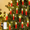 Lewondr 20 Piezas LED Árbol de Navidad Vela Luces, Parpadeo Clip en Velas sin Llama con Temporizador a Distancia y 4 Modos, Árbol de Navidad Vela Luces Adornos para los Árboles de Navidad, Rojo