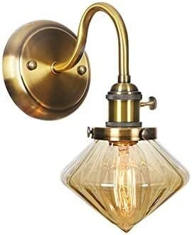 LUOYAOB Wandleuchten Gold Messing Wandleuchte Vintage Klarglas Wandleuchte Wandhalterung Leuchte for Schlafzimmer Nachttisch Wohnzimmer Flur Schminktisch über Spiegel Dekor E27 Lichtquelle(D)