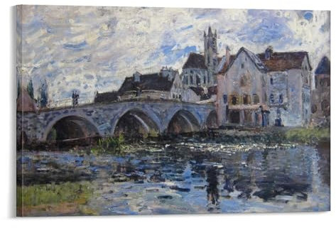 Alfred Sisley Wandkunst, Le Pont De Moret Poster, berühmtes Ölgemälde, Impressionismus, Bild, Druck, Leinwand, Poster, Wandmalerei, Poster, Dekoration, moderne Wohnkunstwerke, 20 x 30 cm
