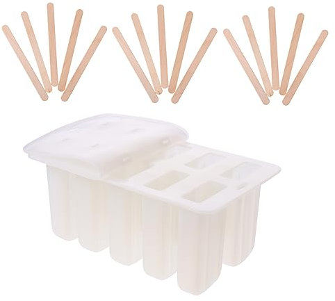 Hoement Moule à Popsicle Avec Autocollants Bois Moule à Crème Glacée Diy Pour Glaces Maison Au Réfrigérateur