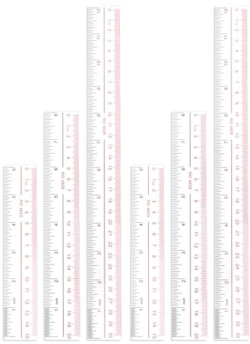 6 Stück Kunststoff Lineal, 15cm 20cm 30cm Lineal Set mit Metrische&Inch-Skala Transparent Präzision Lineal Flexibel Ruler für Schule, Büro, Zuhause, Zeichnung, Messung, Grundschule