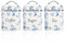 VQ Laura Ashley Tea Coffee and Sugar Canisters Set of 3 Stainless Steel Tea Sugar and Coffee Containers Set with Removable Lids - Printed Storage Jars & Kitchen Canisters - China Rose