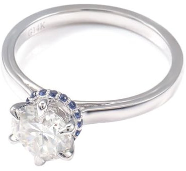 AMDXD Echt Schmuck Solitärring Weißgold 18 Karat, Klassiker Hochzeitsring mit 1ct Moissanit, Au750 Gold Eheringe, Gr.57 (18.1)