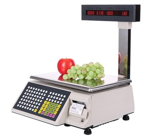 Bilancia digitale commerciale for calcolo dei prezzi,bilancia for stampa etichette con stampante termica for etichette,display LCD fronte-retro,71 tasti scelta rapida,for negozio al dettaglio alimenti