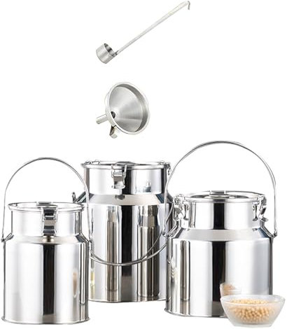 Bidon à Lait en Acier Inoxydable 304 pour Le Stockage de Solides liquides, Seau de Transport de Lait, Seau à vin, Pot à Lait, bidon à Lait, Baril, pichet avec Couvercle scellé et p