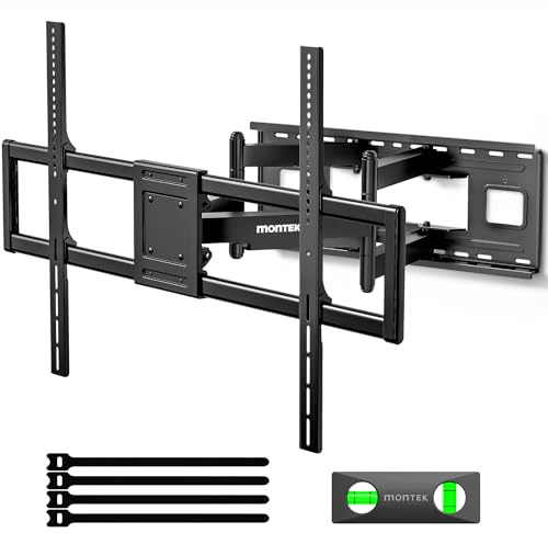 monTEK Heavy Duty XXL Full Motion TV Wall Mount for 60-120 inch Extra Large TVs, Holds 265 lbs, Max VESA 900x600, 27.7 Extension, Swivel & Tilt, Preassembled, Fits 12–24 Studs, LED/LCD/OLED 4K/8K