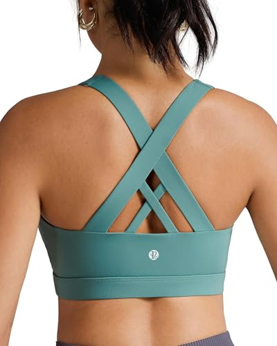 RUNNING GIRL Women's Sports Bras Medium-High Impact Criss Cross Back Workout Bra with Removable Padded for Running,Yoga