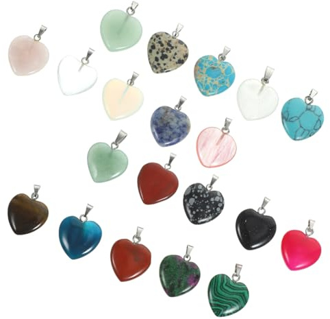 BATHVEVE 20 Stück Kristall Herz Anhänger Charmante Hängeanhänger für Armbänder und Pulloverketten mit Niedlichem Design und Vielseitiger Anwendung Zufällige Farbe