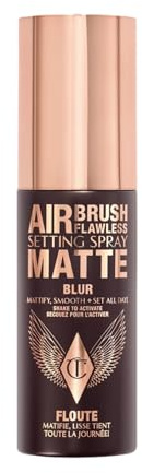 Charlotte Tilbury Aérographe Flawless Setting Spray mat, effet blur, spray de fixation matifiant, taille voyage
