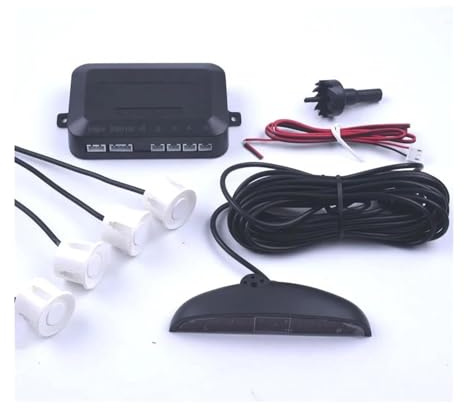Sensori Parcheggio Auto Kit Radar Retromarcia Parktronic Sensore Parcheggio 4 Rilevatori Monitoraggio Della(bianca)