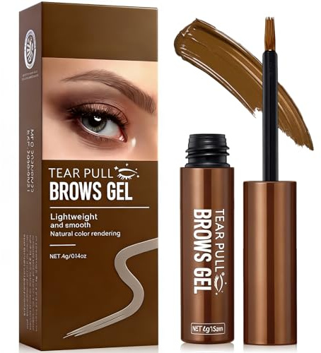 4g Gel Colorante cejas para Cejas Más Llenas,Peel-Off Tinte de Cejas,Coloración cejas Ofrece un color duradero,Resultado natural,Fácil de aplicar y quitar(marrón claro)