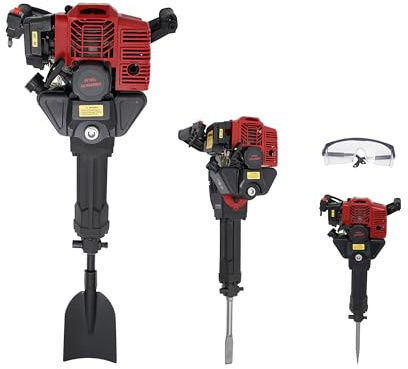 Goddlgjik 52CC 2 tiempos gasolina tumbas de árboles 3 en 1 portátil | 1900W Multifuncional Jardín Tumbas de Jardín con Pico Arranque de Mano para Jardín Granja Hogar Plantación de Árboles